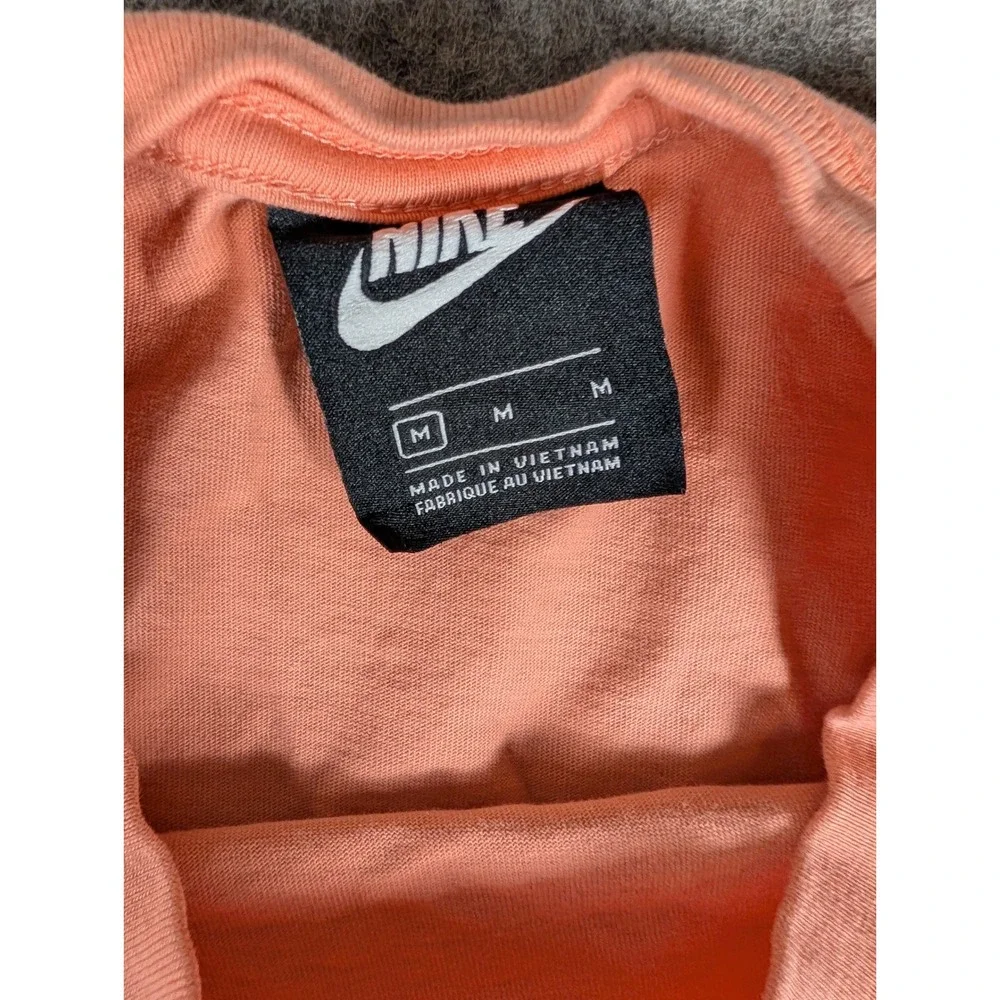 Nike Long Sleeve Shirt Peach Zebra Print Swoosh Adjustable Hem Top